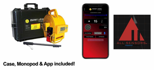 All Sensor model-Highest Accuracy, Designed for the Pool and Flooring Industries, 1/32" accuracy in the app