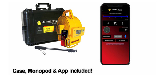 Precision Construction Altimeter with Bluetooth, Carrying case, Monopod, and Smart Level app 1/16" accuracy